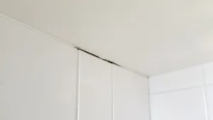 szczelina między płytkami a sufitem